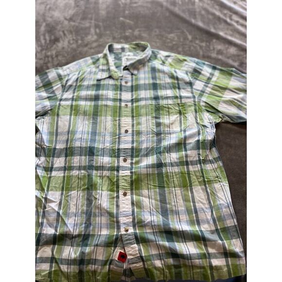 Mountain Khakis‎ Shirt Mens XL Green Plaid Button Up Short Sleeve Casual - Picture 1 of 7
